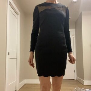 Ted Baker London Black Puff Sleeve Mini Gown